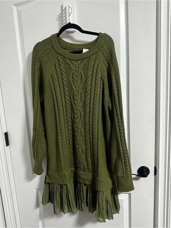 Anthropologie Dresses & Skirts - Anthropologie Olive Green Cable Knit Sweater Dress